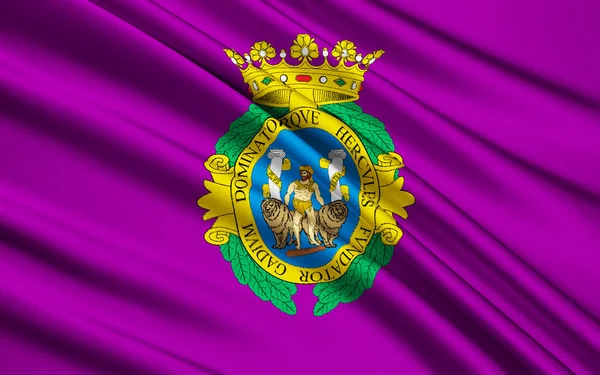 Flag of Cadiz city of Spain — Stock Fotó