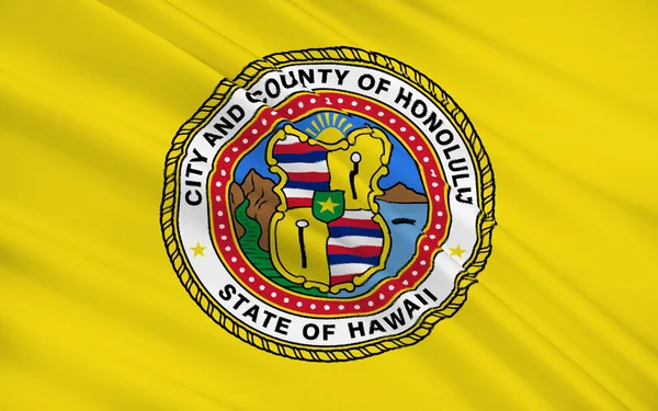 State Flag of Honolulu - a city on the island of Oahu of the Haw — Stock Fotó