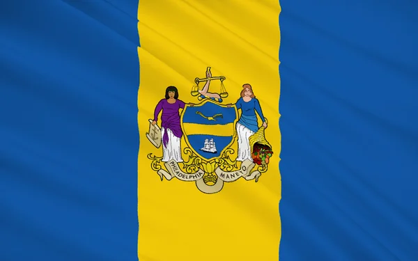 State Flag of Philadelphia - one of the oldest cities in the Uni — Stock Photo, Image