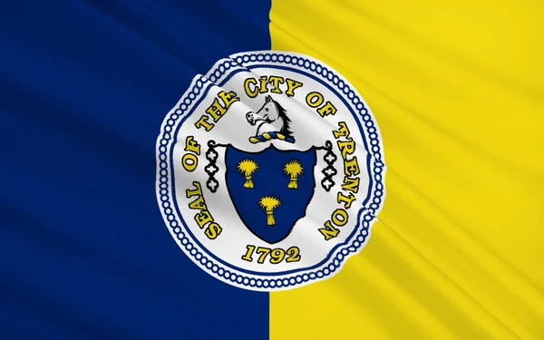 Bandera Estatal de Trenton - una ciudad en la costa este de los Estados Unidos —  Fotos de Stock