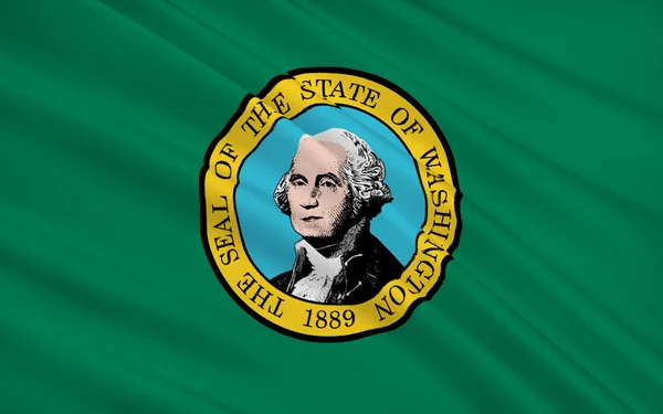 Flaga stanu Waszyngton - stan w północno-zachodniej części Wielka Sta — Zdjęcie stockowe
