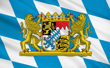 Flag of Bavaria - the land in the south and southeast of the Fed