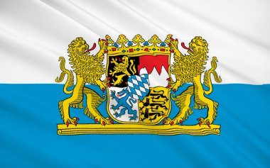 Flag of Bavaria - the land in the south and southeast of the Fed clipart