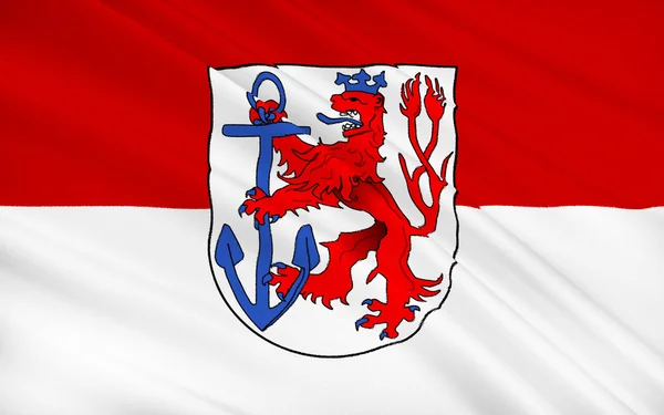 Флаг Дюссельдорфа - город на западе Германии, на Рейне — стоковое фото