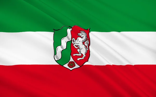 Flag of orth Rhine-Westphalia is the most populous state of Germ — Zdjęcie stockowe