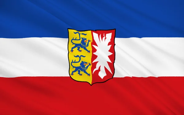 Flag of Schleswig-Holstein is the northernmost of the 16 states — Zdjęcie stockowe