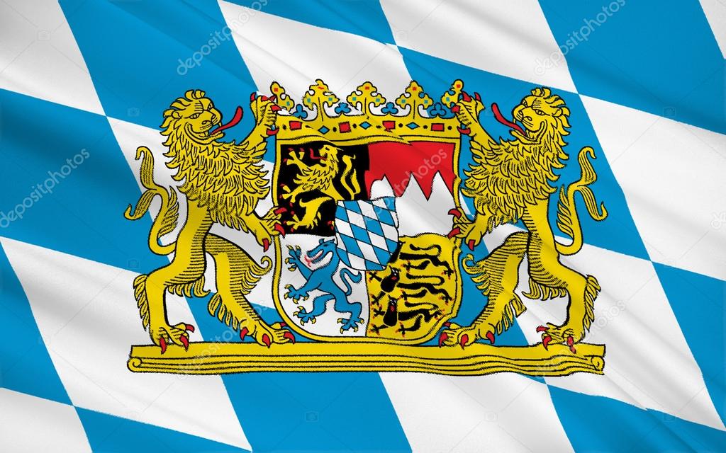 Flagge von Bayern - das Land im Süden und Südosten der-Stockillustration  von ©zloyel #92952216