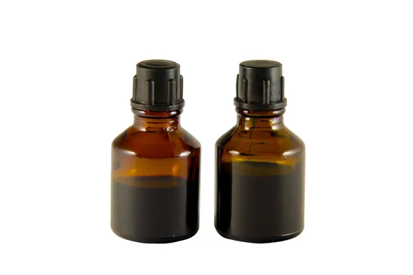 Two bottles of iodine and brilliant green — Stock Photo, Image