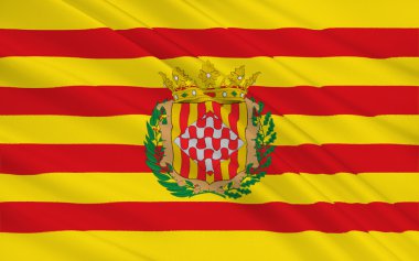 Girona bayrağı Ispanya ilinde