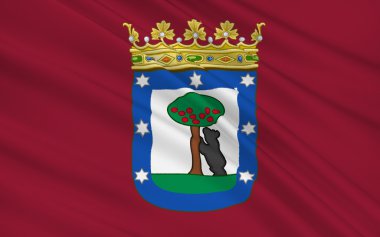 Flag of Madrid is a south-western European city, Spain