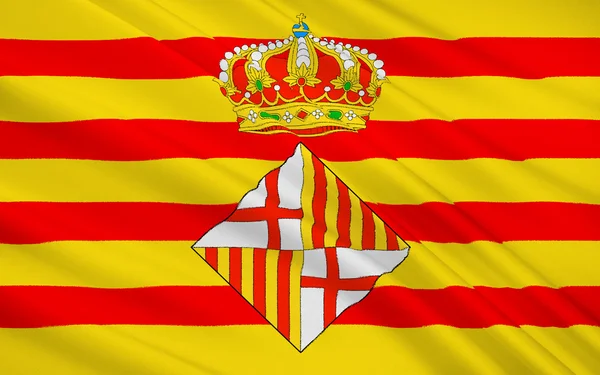 Flagge von Barcelona ist die Stadt von Spanien — Stockfoto