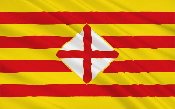 Flag of Barcelona is a province of eastern Spain — 스톡 사진