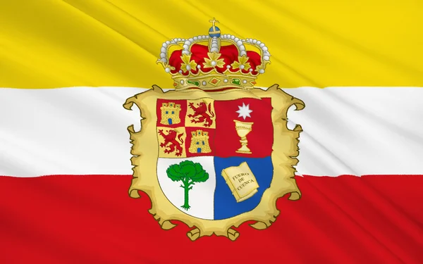 Flag of Ciudad Real (Royal City) is a city in Castile La Manch — 图库照片