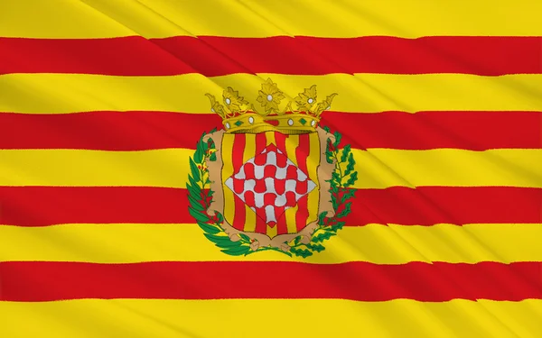 Gironská vlajka je provincie Španělska — Stock fotografie