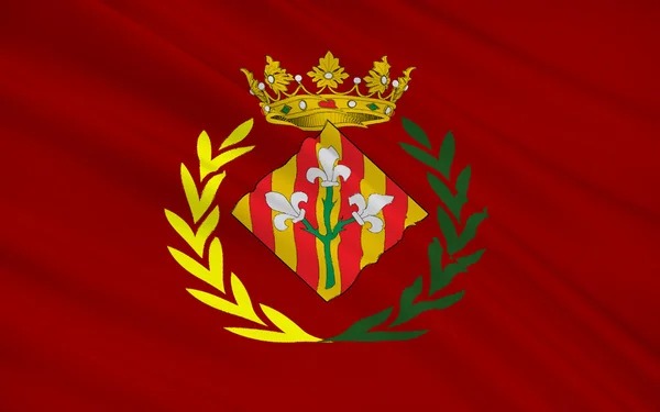 Bandeira de Lleida é uma cidade no oeste da Catalunha, Espanha — Fotografia de Stock