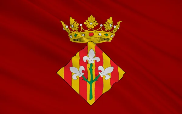 Flagge von Lleida ist eine Stadt im Westen Kataloniens, Spanien — Stockfoto