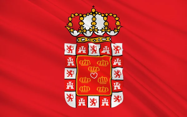 Flag of Murcia is a city in south-eastern Spain — Stok fotoğraf