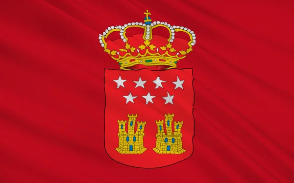 Bandeira da Comunidade de Madrid, Espanha — Fotografia de Stock