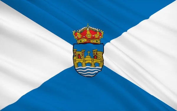 Flag of Pontevedra is a province of Spain — Φωτογραφία Αρχείου