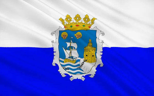 Flag of Santander is the city of Spain — Zdjęcie stockowe