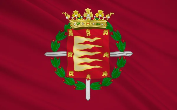 Flag of Valladolid is a city of northwest Spain — Stock Photo, Image