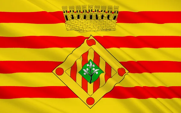 Flagge der Provinz Lleida von Spanien — Stockfoto