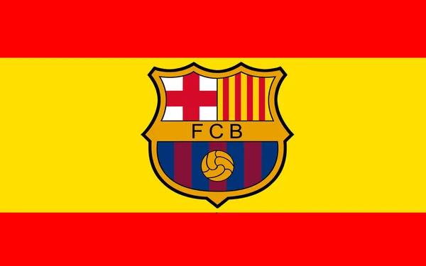 Vlag van voetbal club Barcelona, Spanje Spanje — Stockfoto