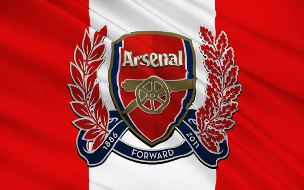Vlajka fotbalového klubu Arsenal, Anglie — Stock fotografie