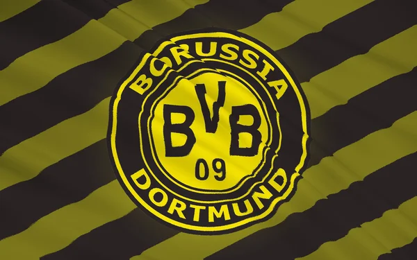 Σημαία της ποδοσφαιρικής ομάδας Borussia Ντόρτμουντ, Gegmany — Φωτογραφία Αρχείου