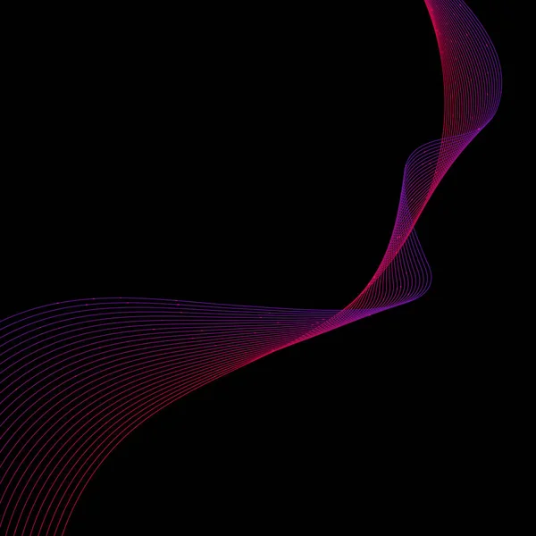 Lignes Ondulées Rose Violet Abstraites Avec Des Points Particules Sur — Image vectorielle