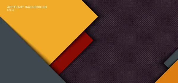 Banner Web Šablona Design Žlutá Šedá Čtvercová Překrývající Vrstva Červenými — Stockový vektor