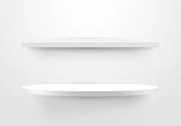 Κενό Λευκό Ράφι Καθαρό Φόντο Ταπετσαρία Minimal Mockup Design Για — Διανυσματικό Αρχείο