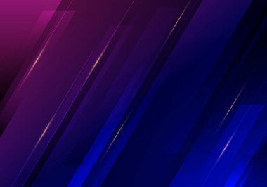 Koyu mavi ve pembe arkaplanlı soyut çapraz çizgiler ve ışık efektli desen. Vektör illüstrasyonu