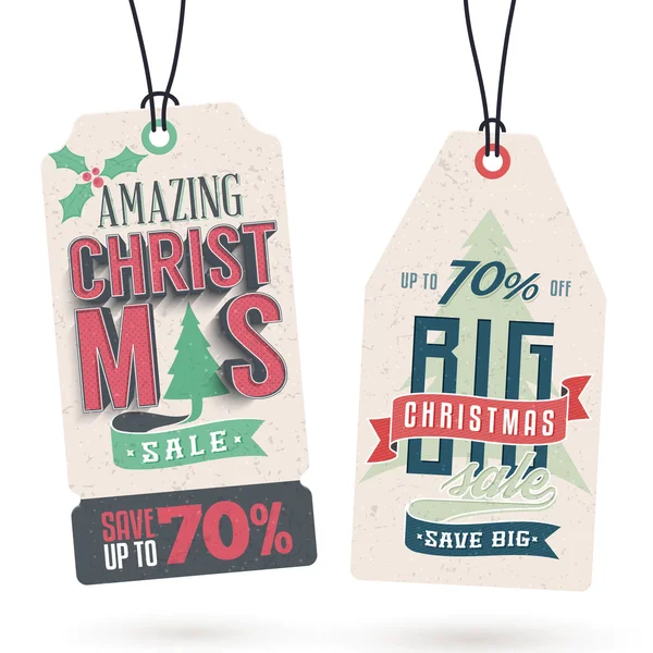 Natale vendite Hang Tags — Vettoriale Stock