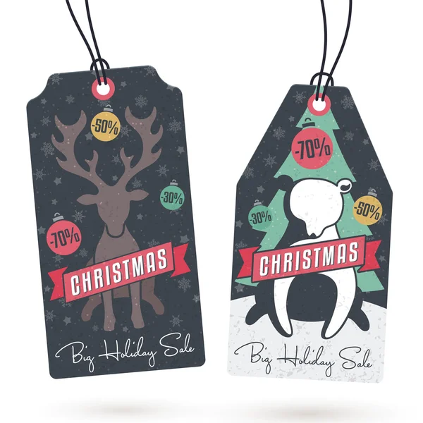 Julhandeln Hang Tags — Stock vektor