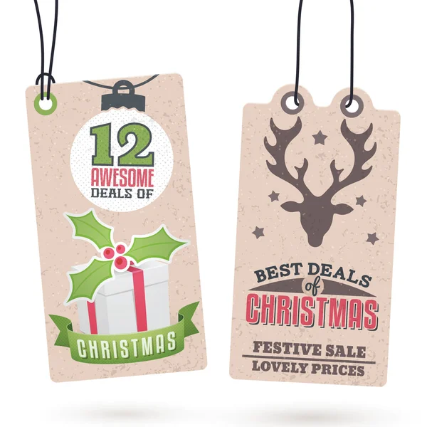 Natale vendite Hang Tags — Vettoriale Stock