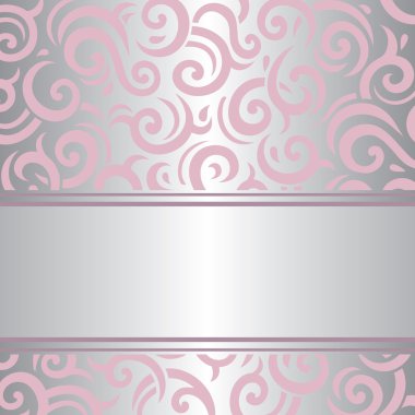 Pembe ve gümüş davet vintage retro vektör duvar kağıdı tasarımı