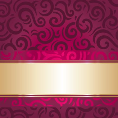 Kırmızı ve altın lüks vintage davetiye tasarımı