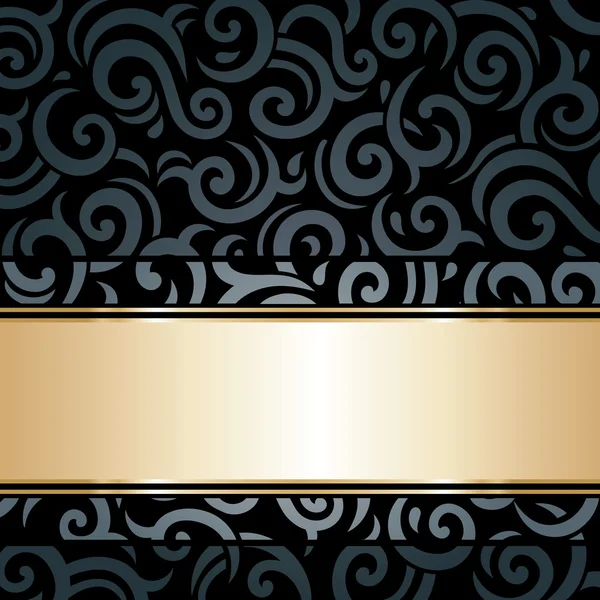 Black & gold luxury vintage wallpaper background — Stock Vector