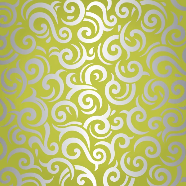 Groene & zilver schijnt vintage wallpaper ontwerp — Stockvector