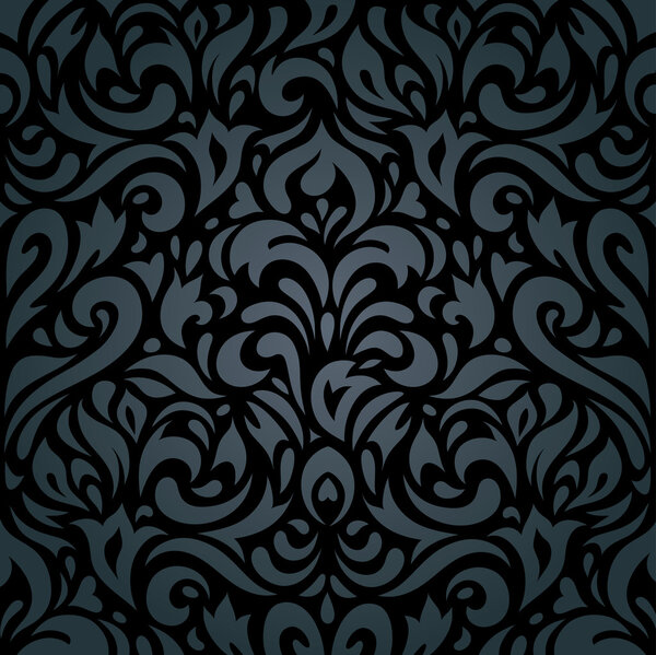 Floral Black luxury vintage background