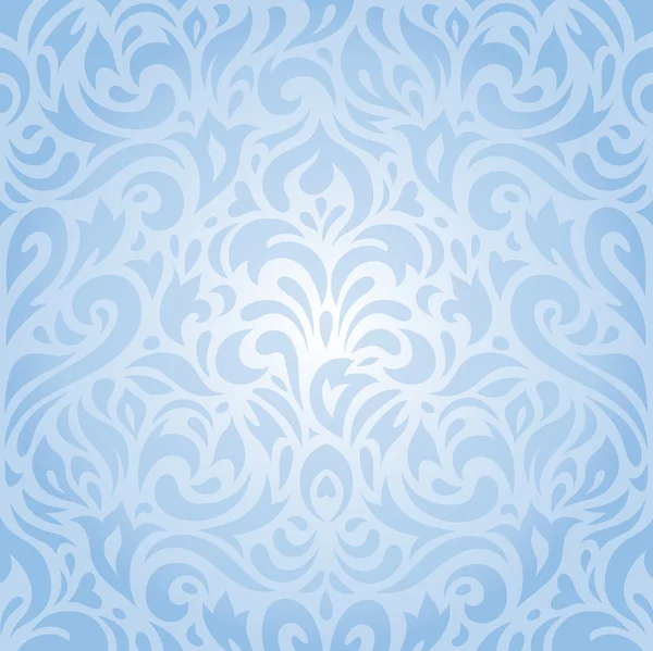 Floral blue seamless pattern background — ストックベクタ