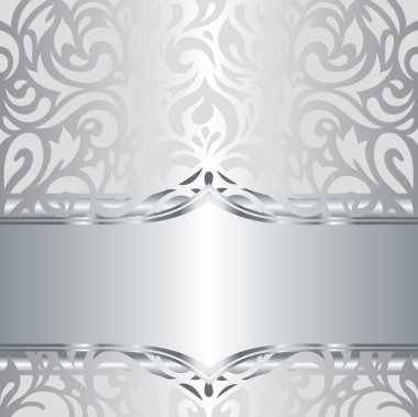 Parlak gümüş çiçek tatil vintage davet arka plan tasarım