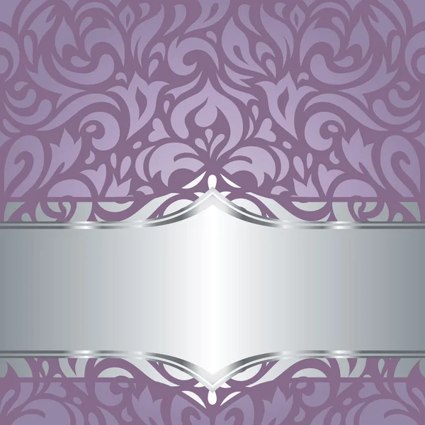 Floral Violeta vector boda vintage fondo diseño — Vector de stock