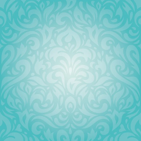 Retro floral Turquoise holiday vintage invitation background design — ストックベクタ
