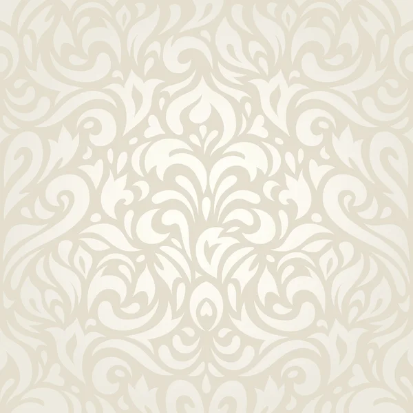 Hochzeit vintage Blumen Ecru Tapete Hintergrund-Design — Stockvektor