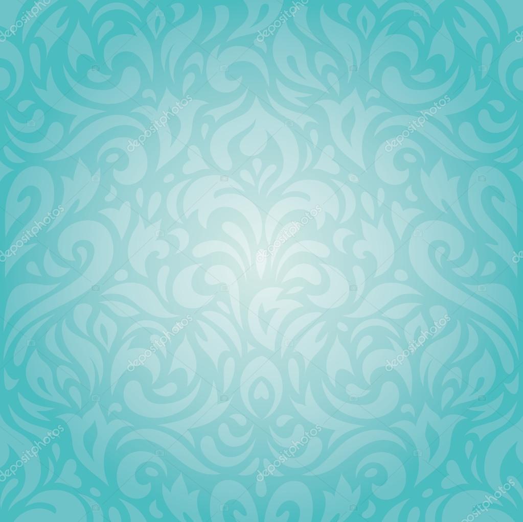 retro floral turquoise holiday vintage invitation background design