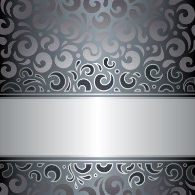 Gümüş lüks vintage davet tasarlamak vektör