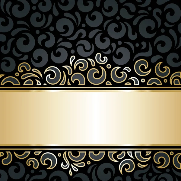 Decorativo preto & ouro luxo papel de parede fundo —  Vetores de Stock