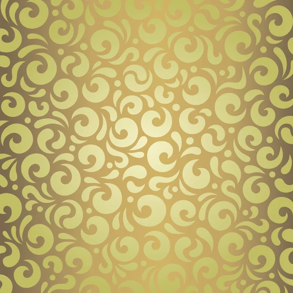 Decorative green & brown vintage wallpaper design — Stock Vector